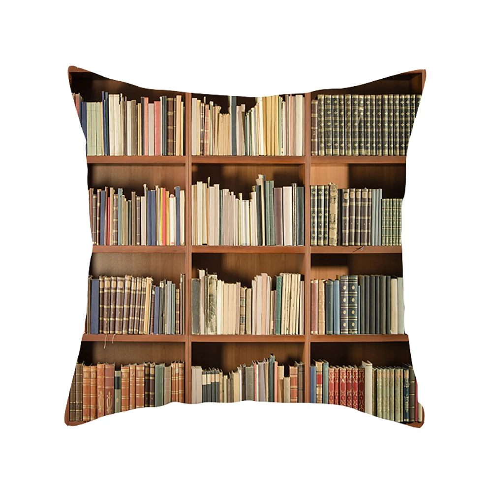 Lychee DIY Книга библиотека серии Подушка с принтом чехол Винтаж полиэстер персиковая кожа 45x45 см наволочка для спальни дома офиса