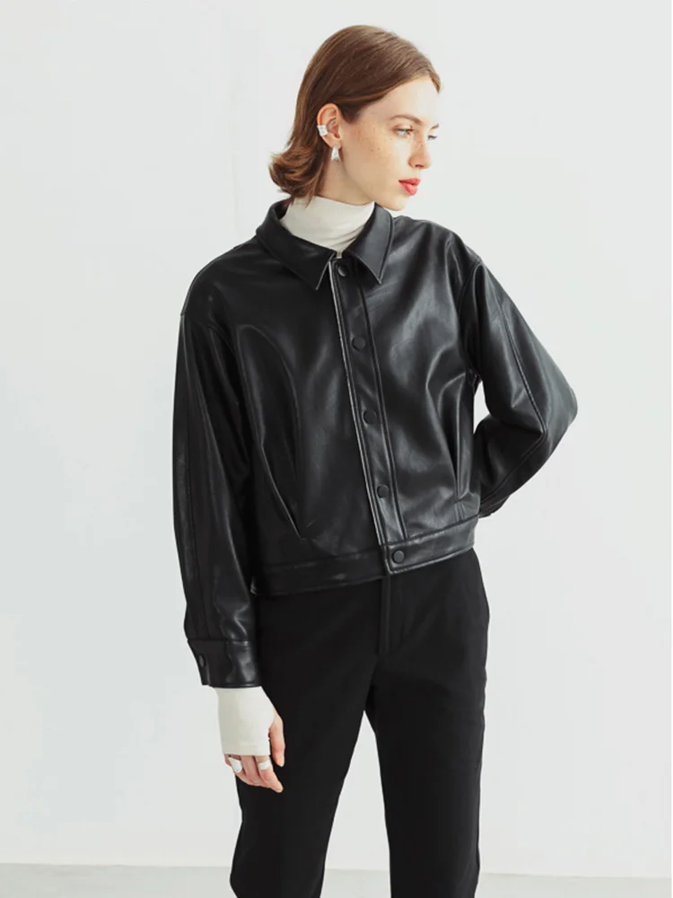 【Biutefou】Original Design Winter Women Short PU Velvet Jacket enlarge