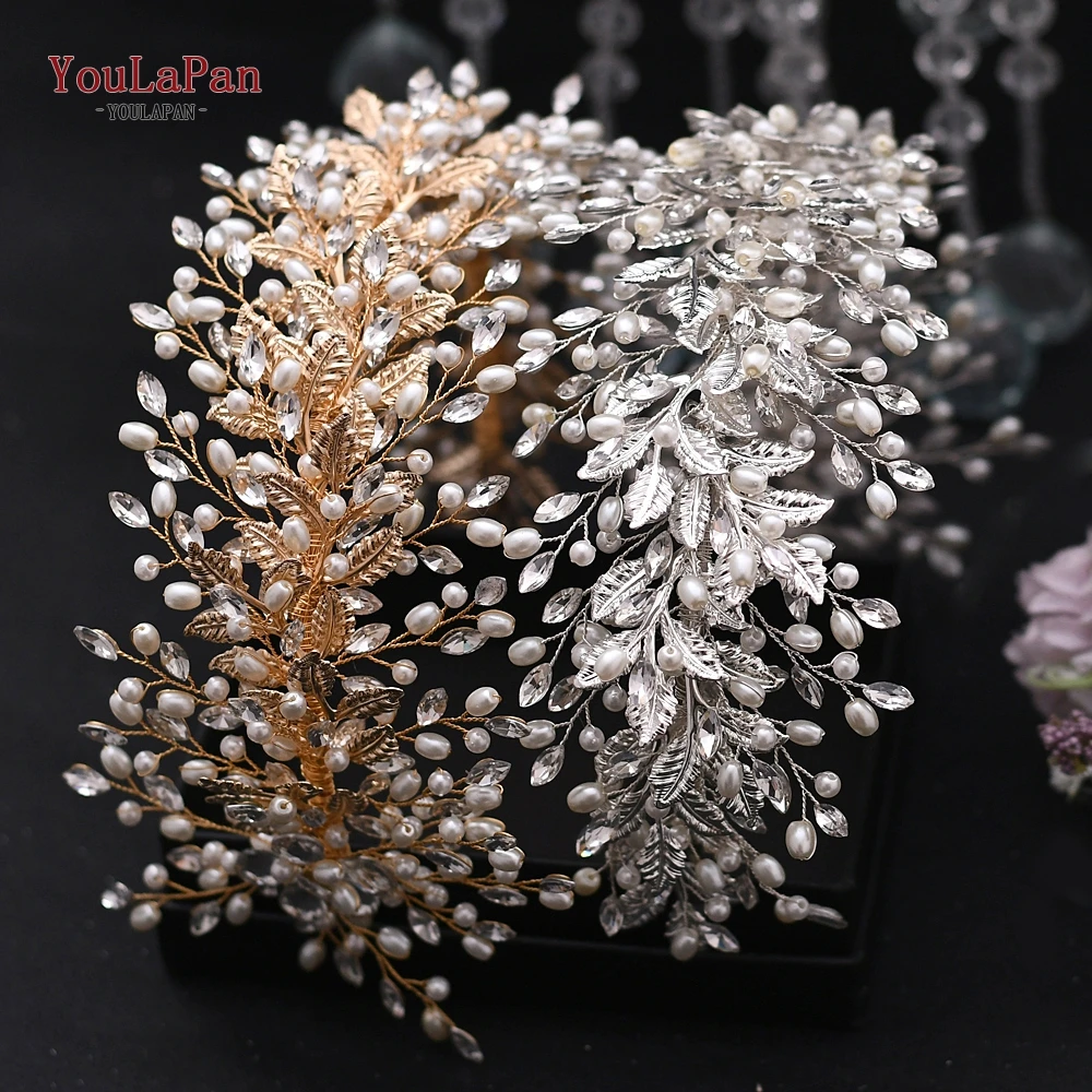 TOPQUEEN HP322 Bridal Headpieces Wedding Rhinestone Hair Accessories Pearl Headband Jewelry Tiara and Crown | Украшения и