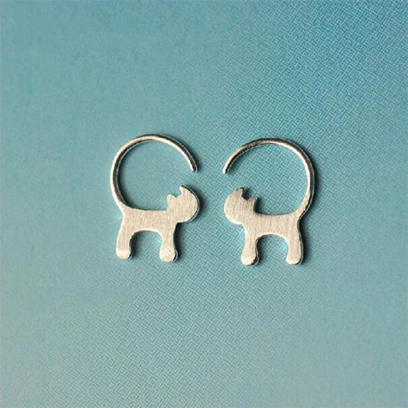 

Season Gate Silver Color Cute Animals Long Tail Little Cats Fashion Earrings for Woman Girls Jewelry Gift SE047