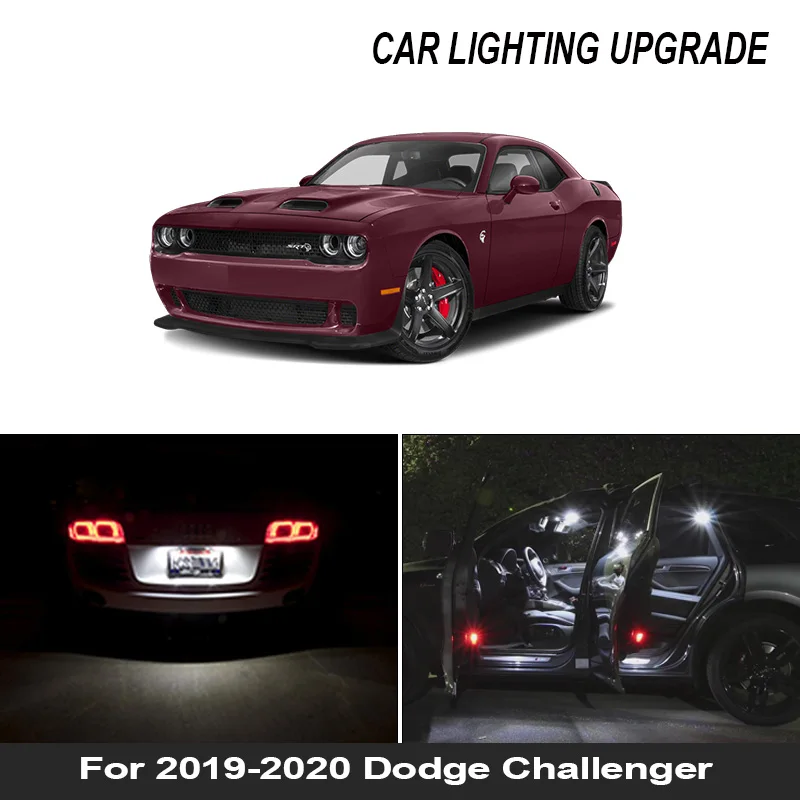 15x Bright Auto Interior LED Light Bulbs White Canbus Kit For 2019-2020 Dodge Challenger Map Dome Vanity Mirror Lamp | Автомобили и