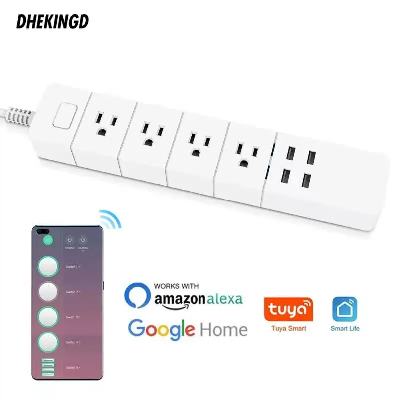 Умный удлинитель с Wi-Fi и 4 USB-портами для зарядки | Электроника