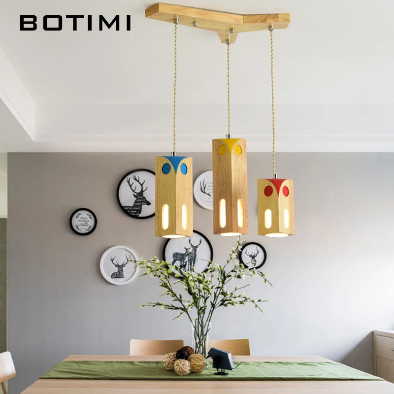 BOTIMI стиль Юго Восточной Азии деревянные светодиодные подвесные светильники для
