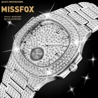 Часы MISSFOX мужские наручные, дизайнерские модные повседневные спортивные роскошные, с бриллиантами