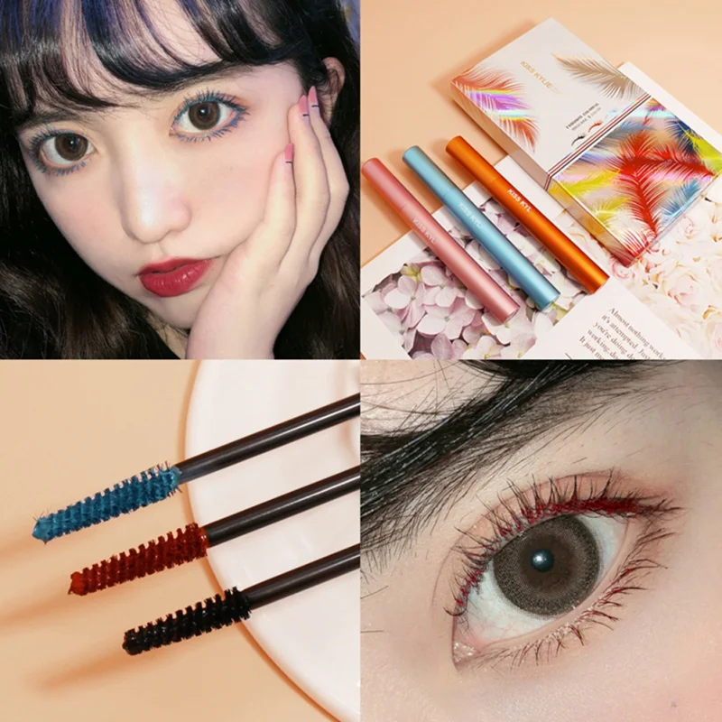 

Curling Thick Lengthening Colored Mascara Warped Dense Three-color Aluminum Tube Colorful Mascara Set 2020 New