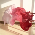 Оптовая продажа, 1 пара, шелковая вуаль для танца живота из 100% натурального шелка, фанаты классического размера, бамбуковые ребра, шелковые фанаты, реквизит для танцевальных выступлений на заказ