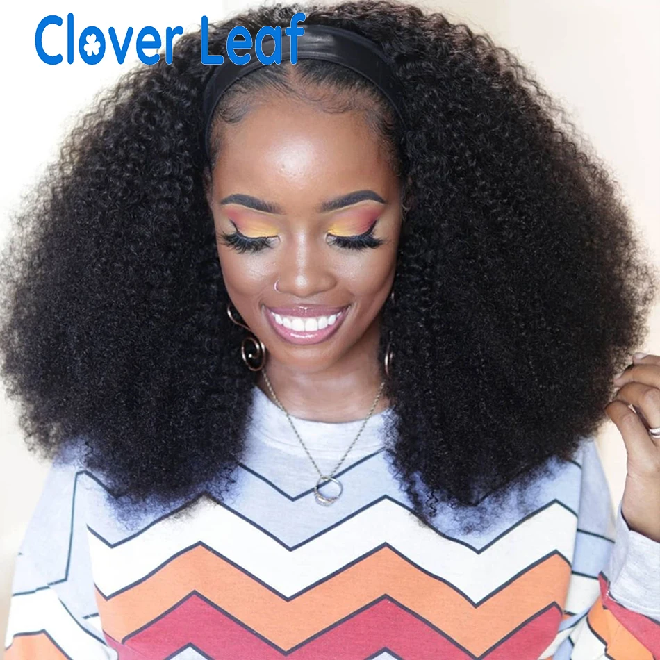 

Afro Kinky Curly Headband Wig 150% Brazilian Headband Wig Human Hair Kinky Curly Remy Scarf Head Band Wigs Human Hair 10-28 Inch
