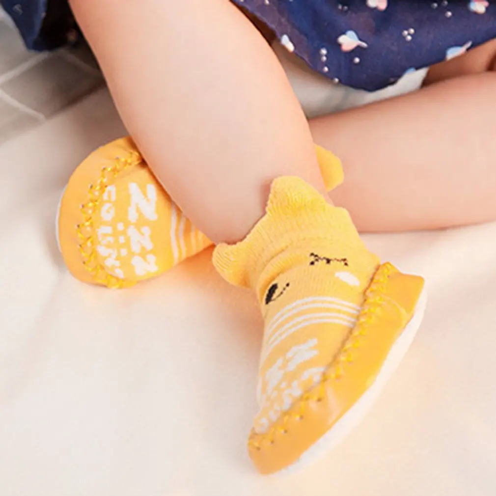 

OUTAD Baby Socks Shoes With Rubber Soles Infant Sock Newborn Autumn Winter Children Floor Socks Shoes Anti Slip Soft Sole Socks