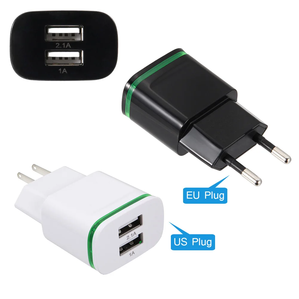 Новый мобильный телефон 2 Порты USB Зарядное устройство 5V 2A быстрого путешествия