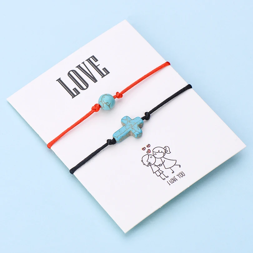 IYOE 2 шт./компл. браслеты с надписью Wish Card Love ручной плетеный браслет для женщин и