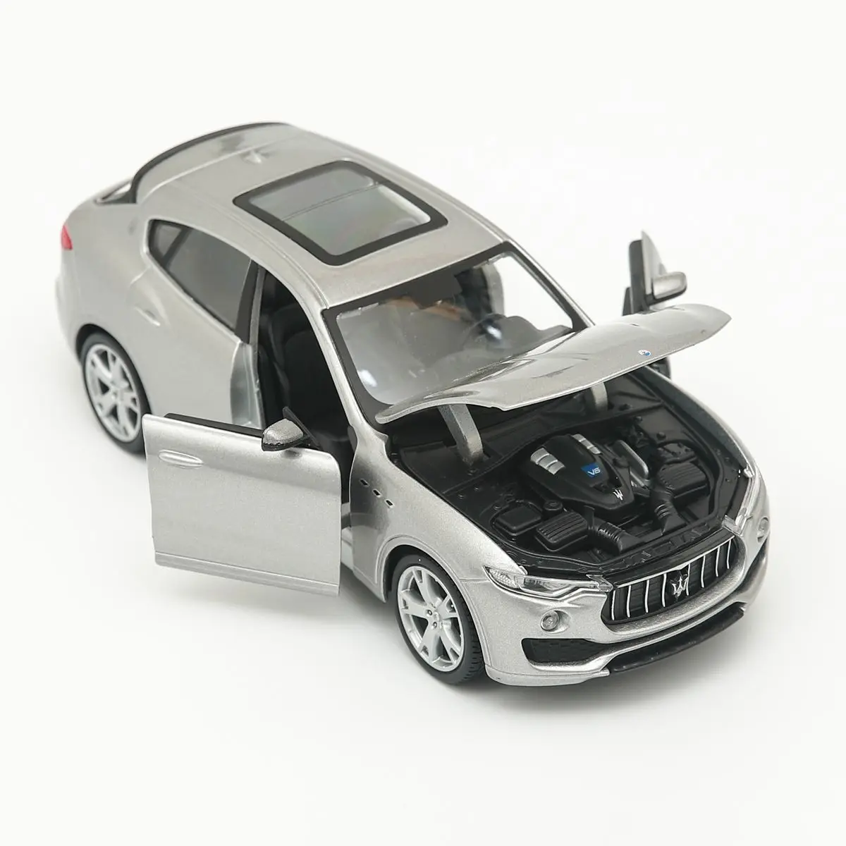 

Модель автомобиля Maserati Levante из серого металла, 1:24