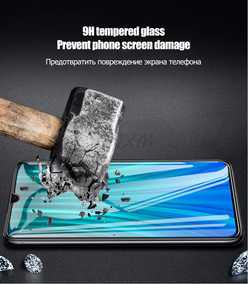 2 шт Полное закаленное стекло для Xiaomi Redmi Note 8 7 Pro защита экрана 9H анти Blu-Ray закаленное стекло для Redmi Note 8 7 Pro
