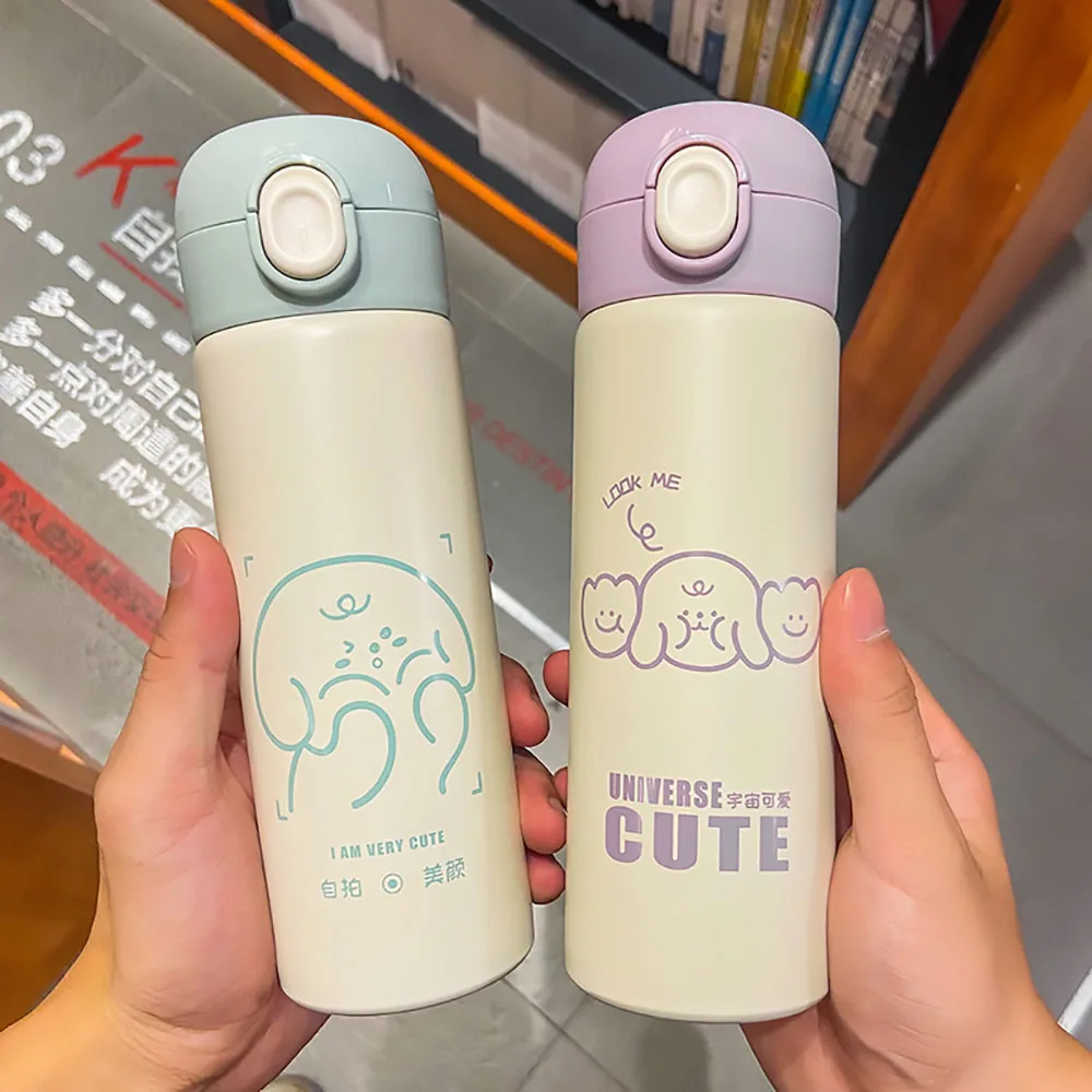 

380ML Cartoons Stainless Steel Thermos Mug Vacuum Flask Coffee Tea Milk Cute Children Thermal Water Bottle Thermos cup Portable