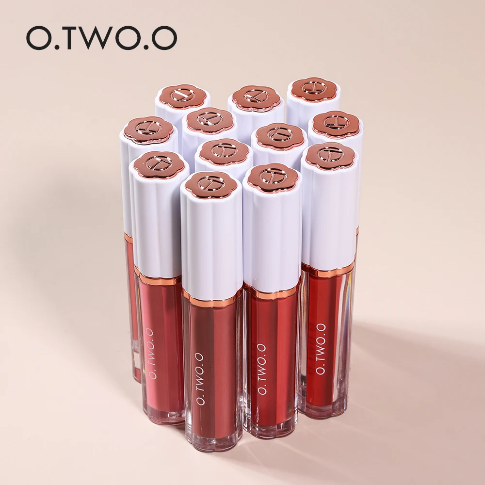 

O.TWO.O 12 Colors Velvety Liquid Lipstick Waterproof Long Lasting Soft Sexy Red Lip Stick Makeup Lip Beauty Cosmetic