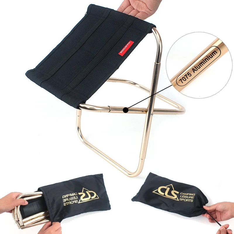 Harga Kursi Lipat Luar Ruangan Sangat Ringan Kursi Pancing Camping Hiking Kursi Pantai Lipat Travel Bantalan Beban 85Kg Bangku BBQ