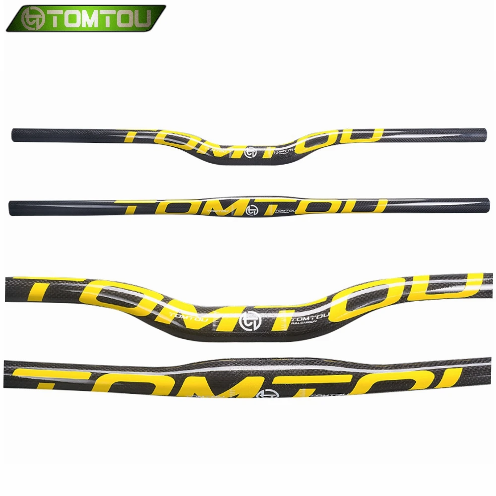 Руль велосипеда TOMTOU из углеродного волокна плоский/подъемный руль детали для