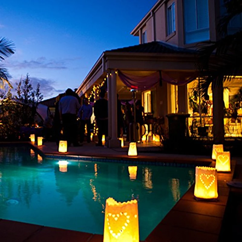 10 шт./упак. белое платье с прорезями на романтический свадьбные чайные светильник