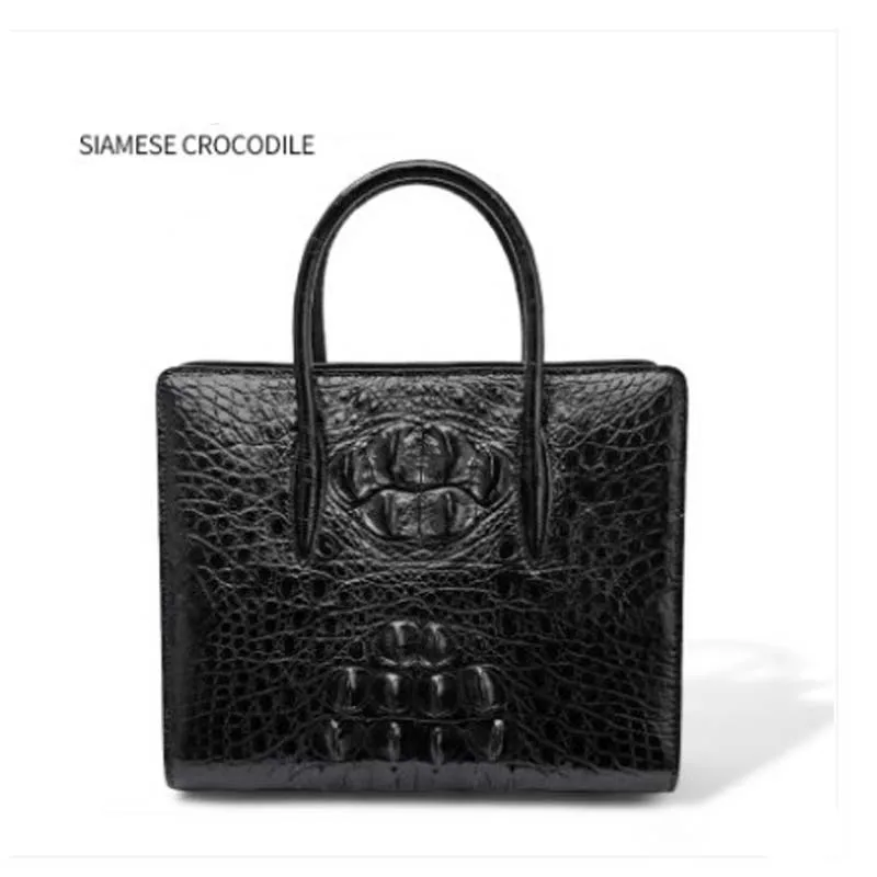 

Женская сумка из крокодиловой кожи FENGE, черная дамская сумочка из тайского кожи, сумка через плечо из крокодиловой кожи,