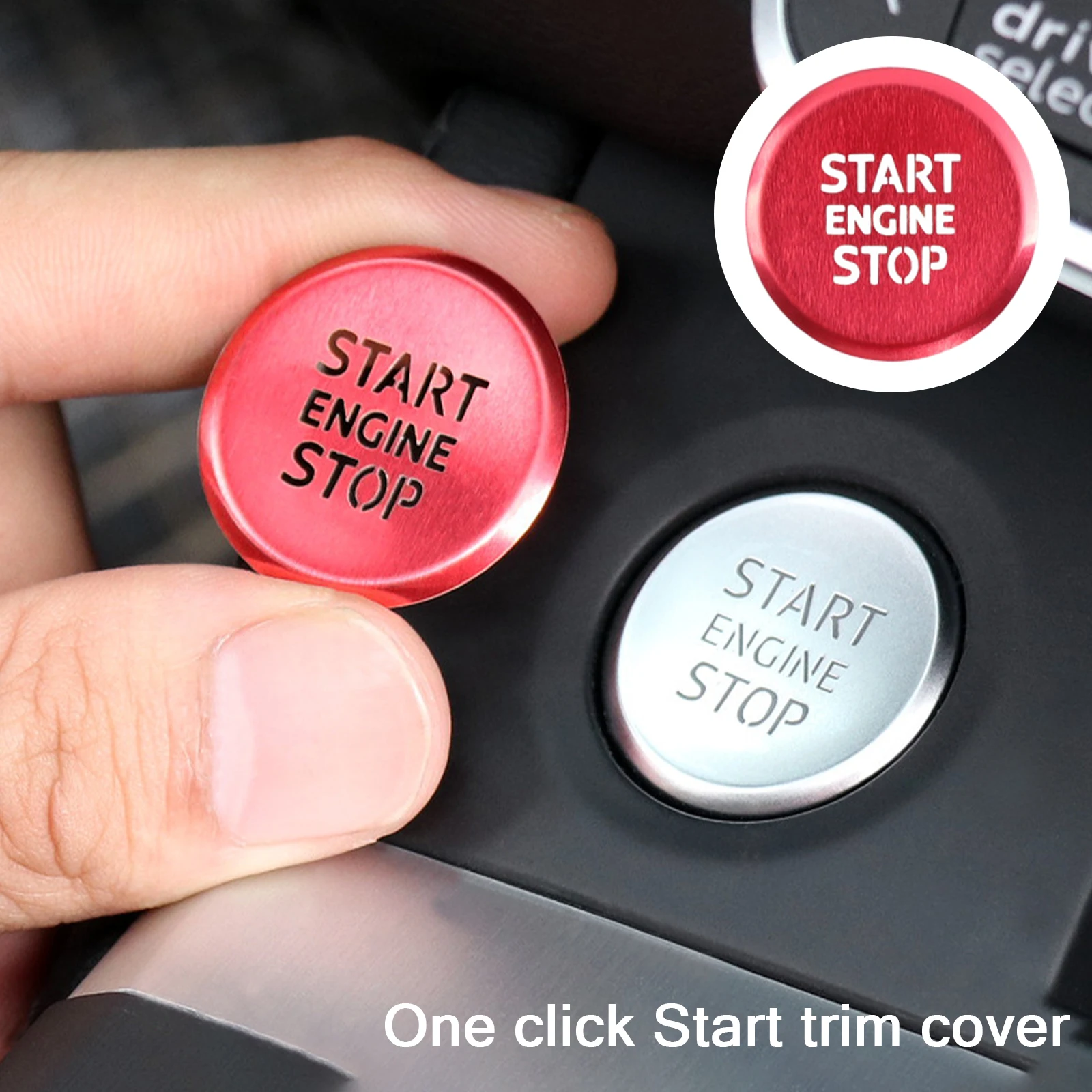 3D металлическая кнопка запуска и остановки двигателя автомобиля полупрозрачный