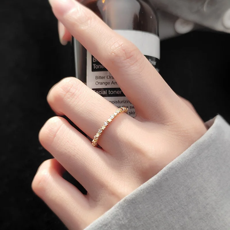 Trustdavis минималистичное Настоящее серебро 925 пробы прекрасная звезда CZ Кольцо на