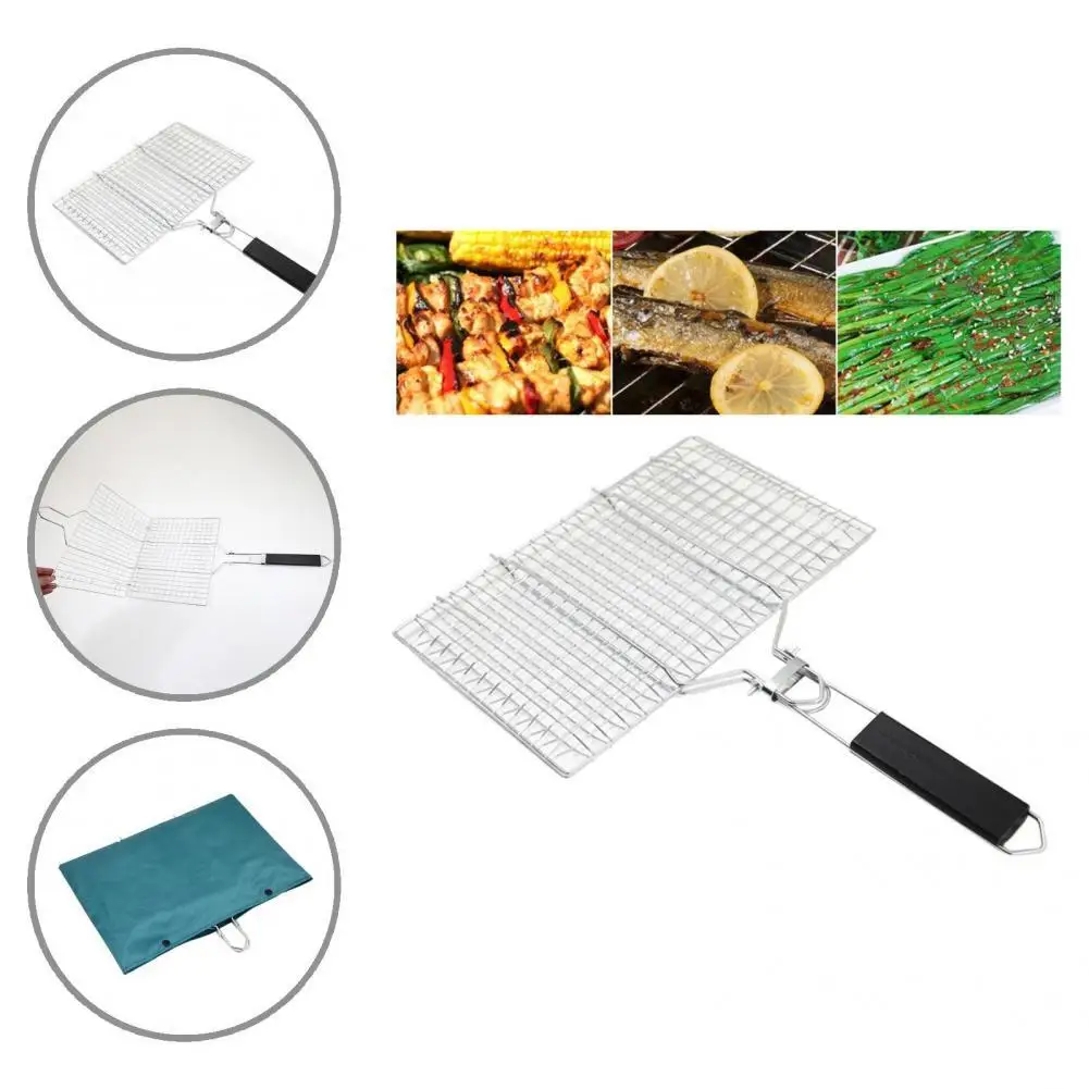 

Black Useful Portable Barbecue Grill Mesh Mat Stainless Steel Grill Mesh Mat Non Stick for Yard
