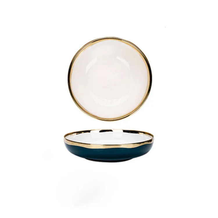 Позолоченная керамическая посуда креативное домашнее блюдо тарелка для рыбы