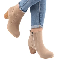 autumn and winter womens boots 2021 new solid color european womens shoes suede ankle boots thick matte size 35 41