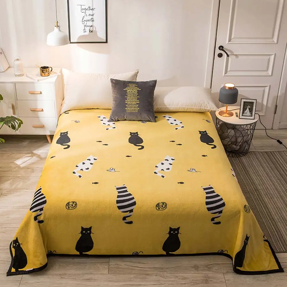 Яркое тонкое одеяло с рисунком из мультфильма теплый лист|Одеяла| |