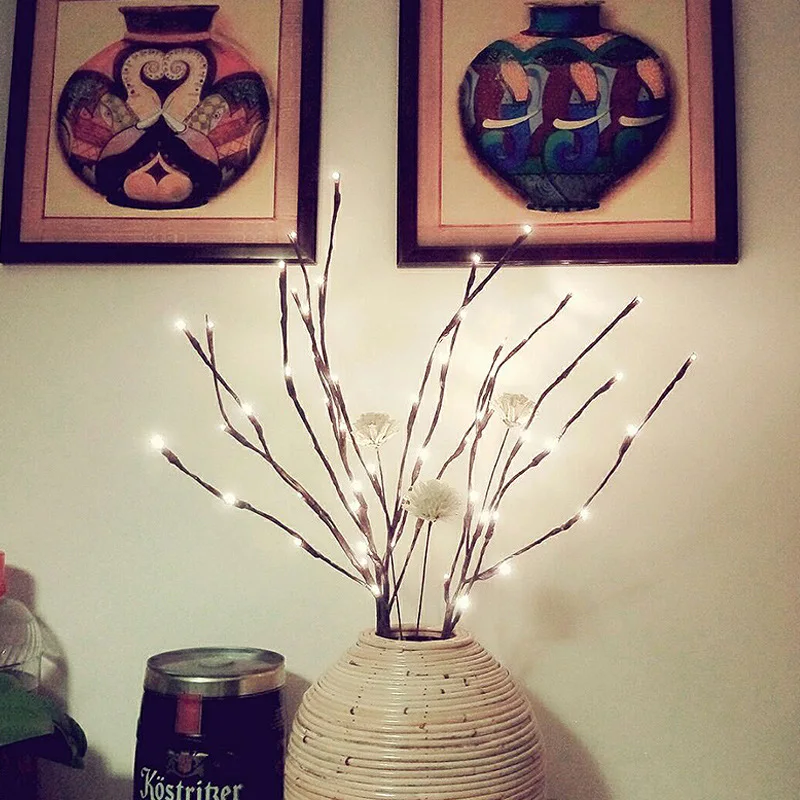 Светодиодный светильник &quotВетка ивы&quot на батарейках декоративная натуральная