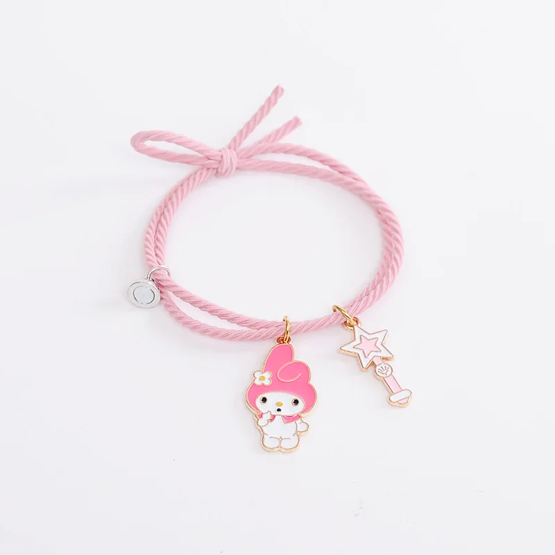 

2pcs\Set Cute Cartoon Couple Bracelet Magnet Ball Hand Men and Women Gift Friendship Charms Elastic Rope hand strap Jewelry