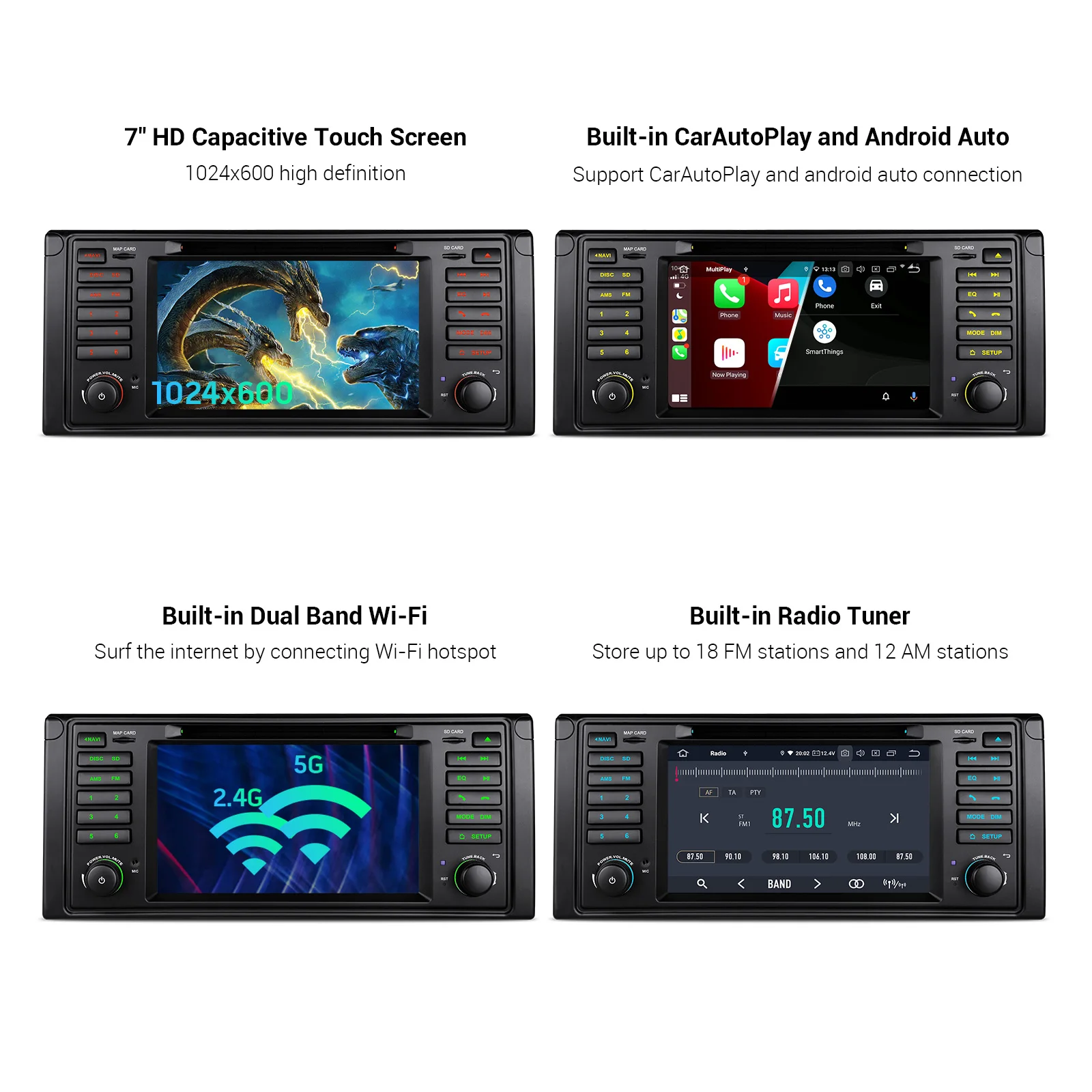 Автомобильный мультимедийный DVD-плеер XTRONS 7 дюймов Android 10 0 PX6 GPS для BMW E39 M5 1995-2003 DSP