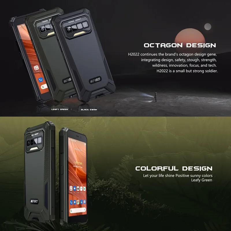 IIIF150 H2022 Outdoor Sports Mobile Phone With NFC Features IP68/69K 5.5 Inch HD+ Waterproof Rugged Smartphone 4GB+32G RAM enlarge