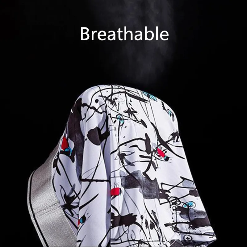 8 Pcs/Lot New Men's Ice Silk Underwear Instant Drying Breathable Large Size Men's Boxer Printing Ultra-Thin Men's Underwear