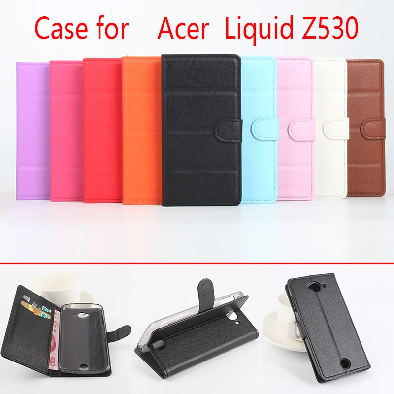 Кожаный чехол для Acer Liquid Z530 с зернистой текстурой Роскошный телефона бумажником