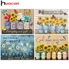 Набор для алмазной живописи Huacan, вышивка подсолнухами, Цветочная вышивка крестиком, Бабочка, мозаика, домашний декор