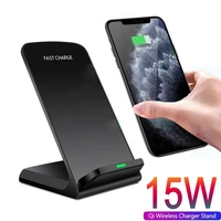 15w qi wireless charger stand for iphone 12 11 xs xr x 8 wireless fast charging dock station phone charger for samsung s20 s10