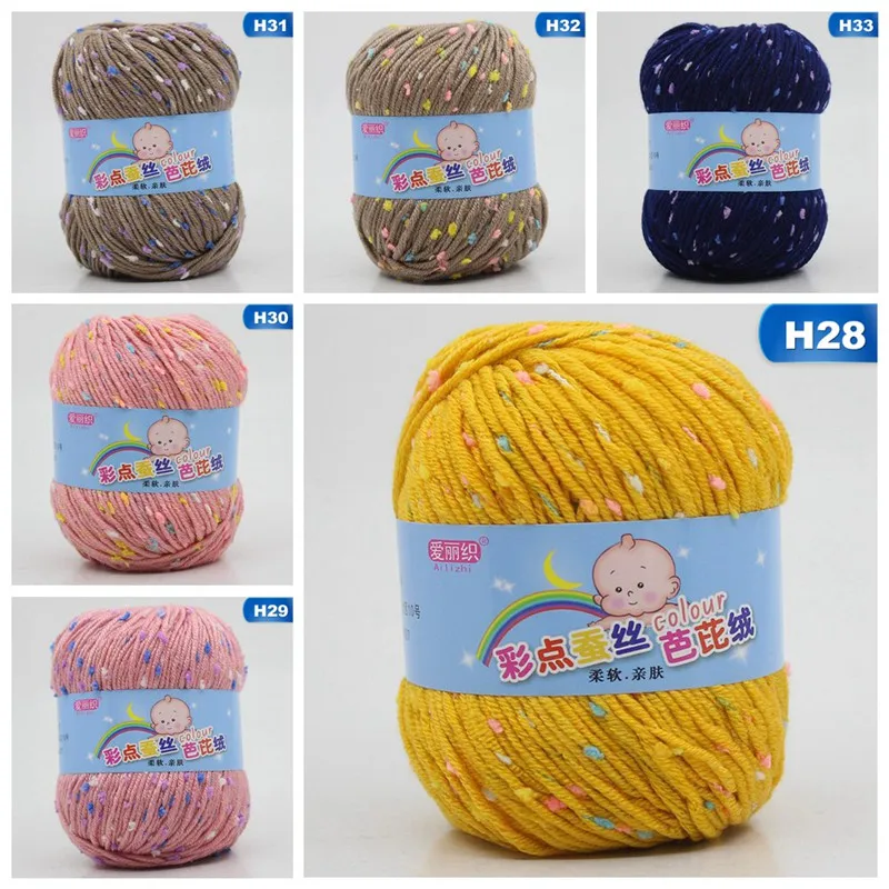 

Baby Wool Hat Scarf Line Colorful Dot DIY Sweater Wool Crochet Yarn Hand Knitting Baby Wool Hat Scarf Supplies
