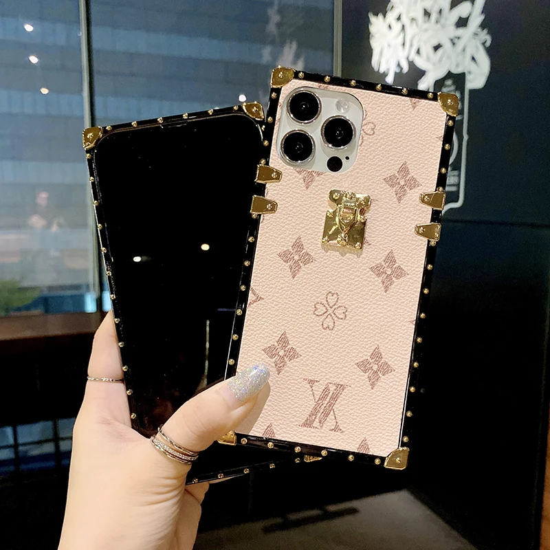 fashion square leather phone case for xiaomi mi 10 11 lite poco x3 redmi 7 8 8a 9 9a note 7 8 10 9s luxury geometric cover coque free global shipping