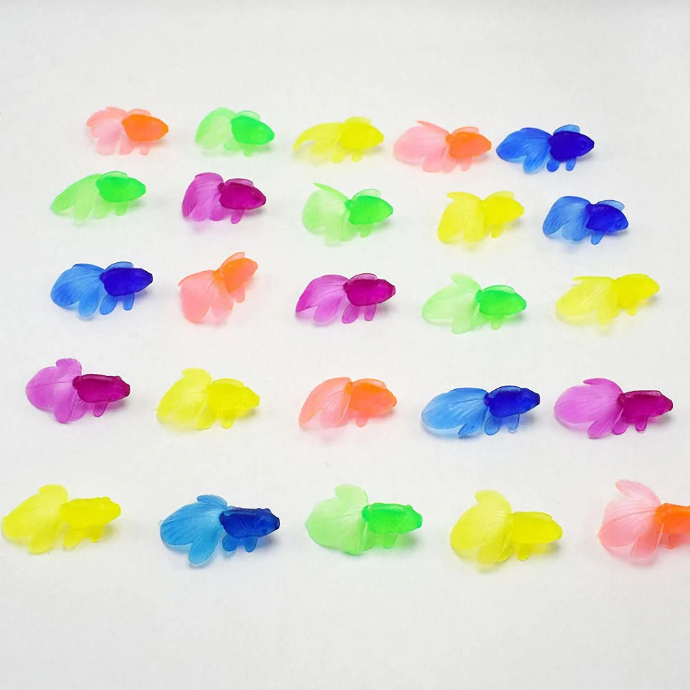 Random Color 10 шт./компл. из мягкой резины с рисунком золотой рыбки игрушки для ванной для детей мини-Золотая рыбка для Ванная комната воды играть плавательная пляжная детская Ванна игрушка - Цвет: Random Color