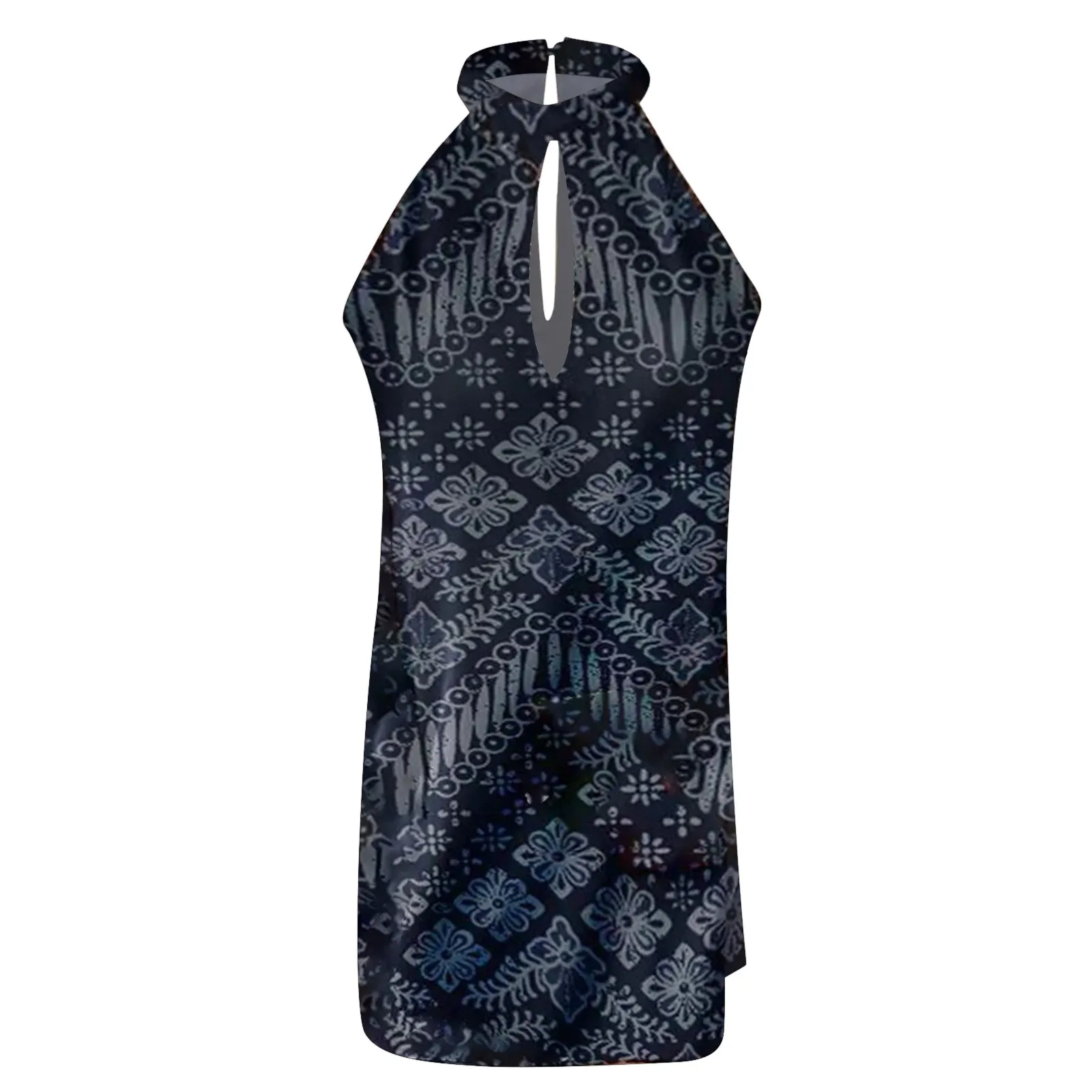 

40# Bohemian Floral Print Halter Dress Women Elegant Hollow Out Sleeveless Summer Dress 2021 Holiday Mini Dresses For Women