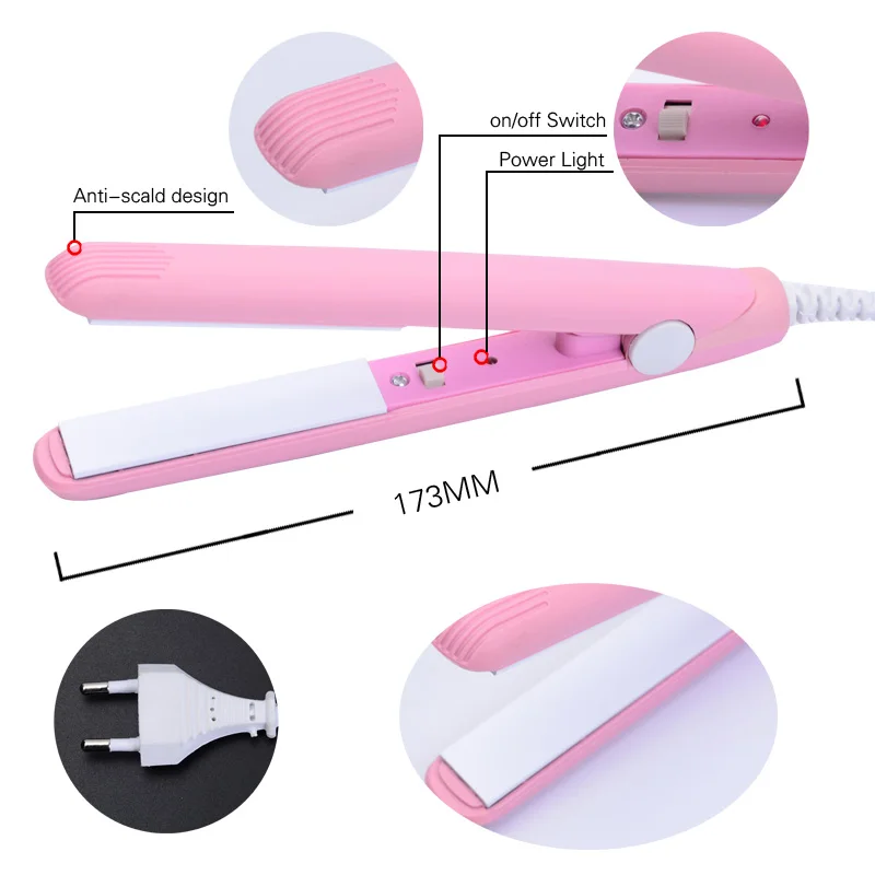 

Mini Hair straightener or Hair Curler Iron Ceramic Straightening Corrugate Curling Iron Styling Tools