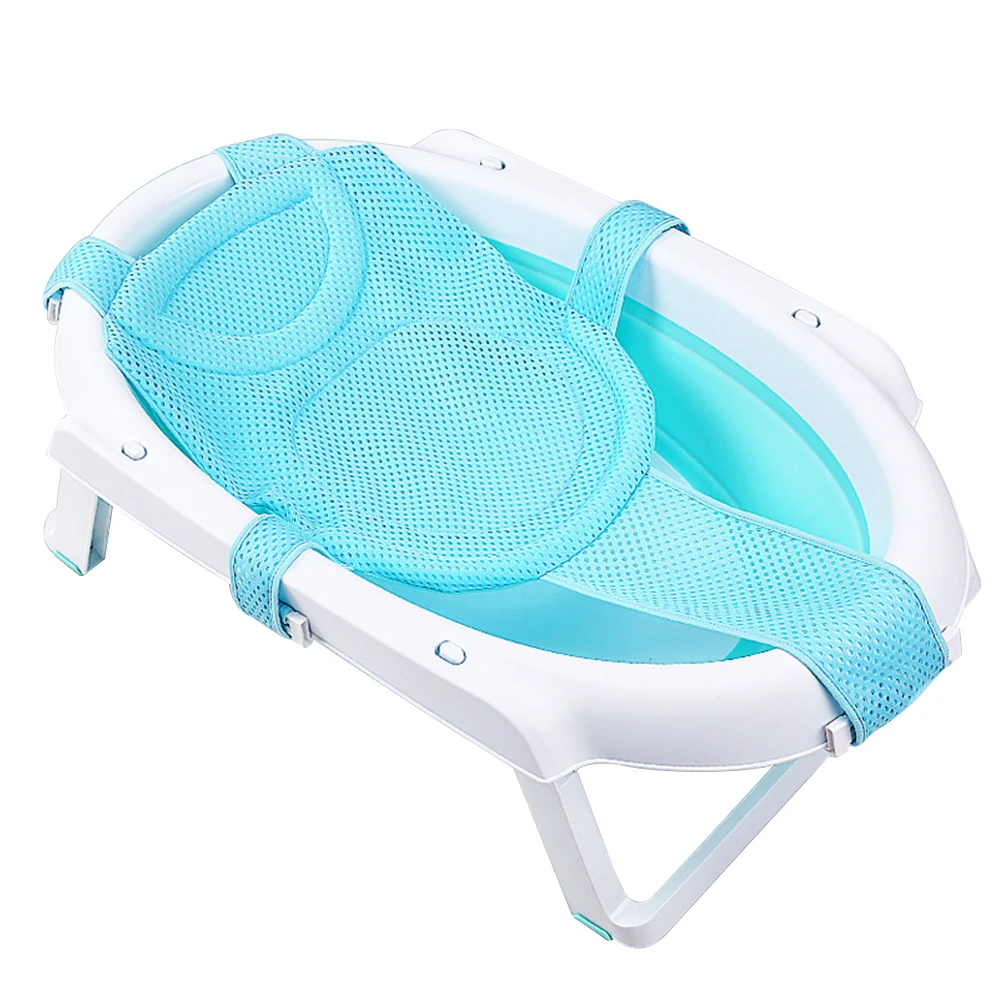 

Baby Shower Bath Tub Pad Non-Slip Bathtub Seat Adjustable Newborn Baby Safety Bath Mat Support Cushion Foldable Soft Pillow