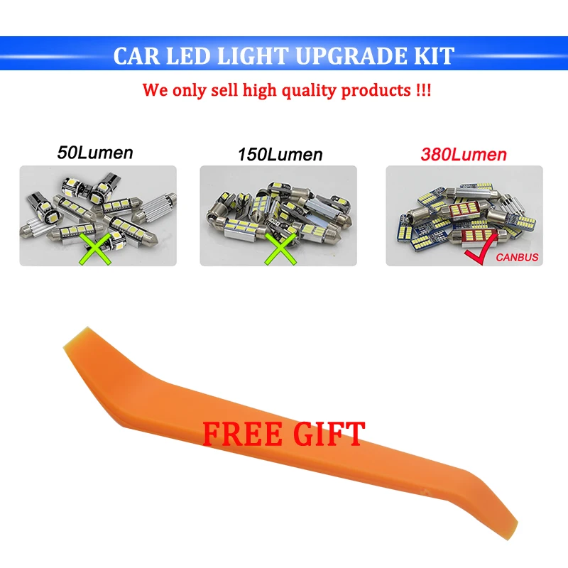 9 шт. Canbus без ошибок белый внутренний светодиодный светильник посылка комплект