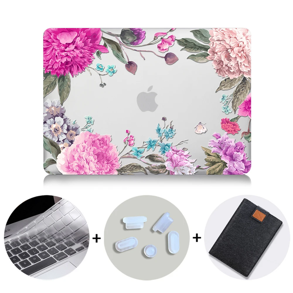 MTT чехол с цветами и кристаллами для Macbook Air Pro retina 11, 12, 13, 15, твердый цветочный чехол для mac book Pro 13,3 дюймов, сумка для ноутбука - Цвет: MB18