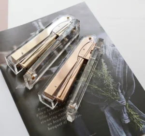 Желто-Золотойцвета розового золота акриловые элегантный степлер стола, аксессуары для рабочего стола школьные принадлежности