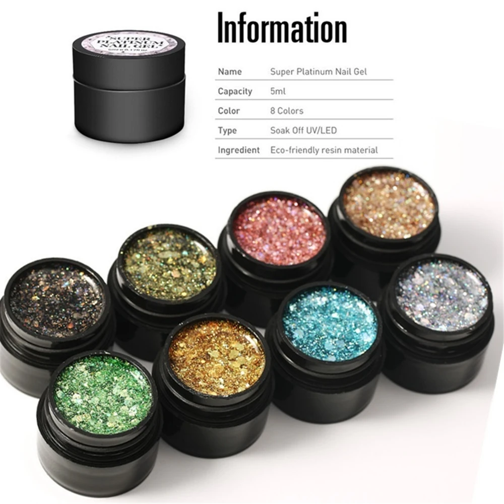 1 шт Гибридный лак гель для ногтей модный блеск супер Платиновый ногтей|Гель