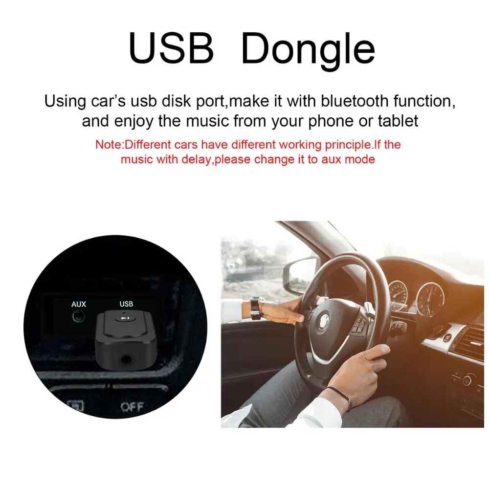 

Bluetooth 5.0 Audio Receiver Transmitter 3 IN 1 Mini 3.5mm Jack AUX USB Stereo Music Wireless Adapter for TV Car PC Headphones