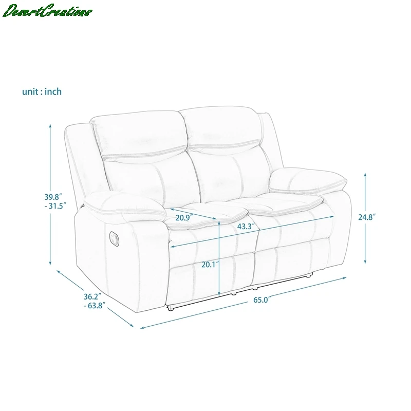 

Manual Reclining Sofa Set Functional Chair Office Home Living Room Bedroom Furniture PU Classic Reclining Sofa Chair