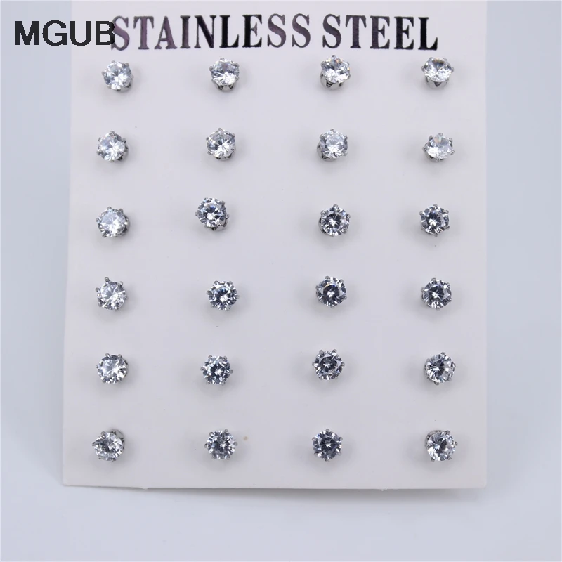 Из нержавеющей стали ювелирные изделия 12 пар/компл. серебро Цвет Диаметр с