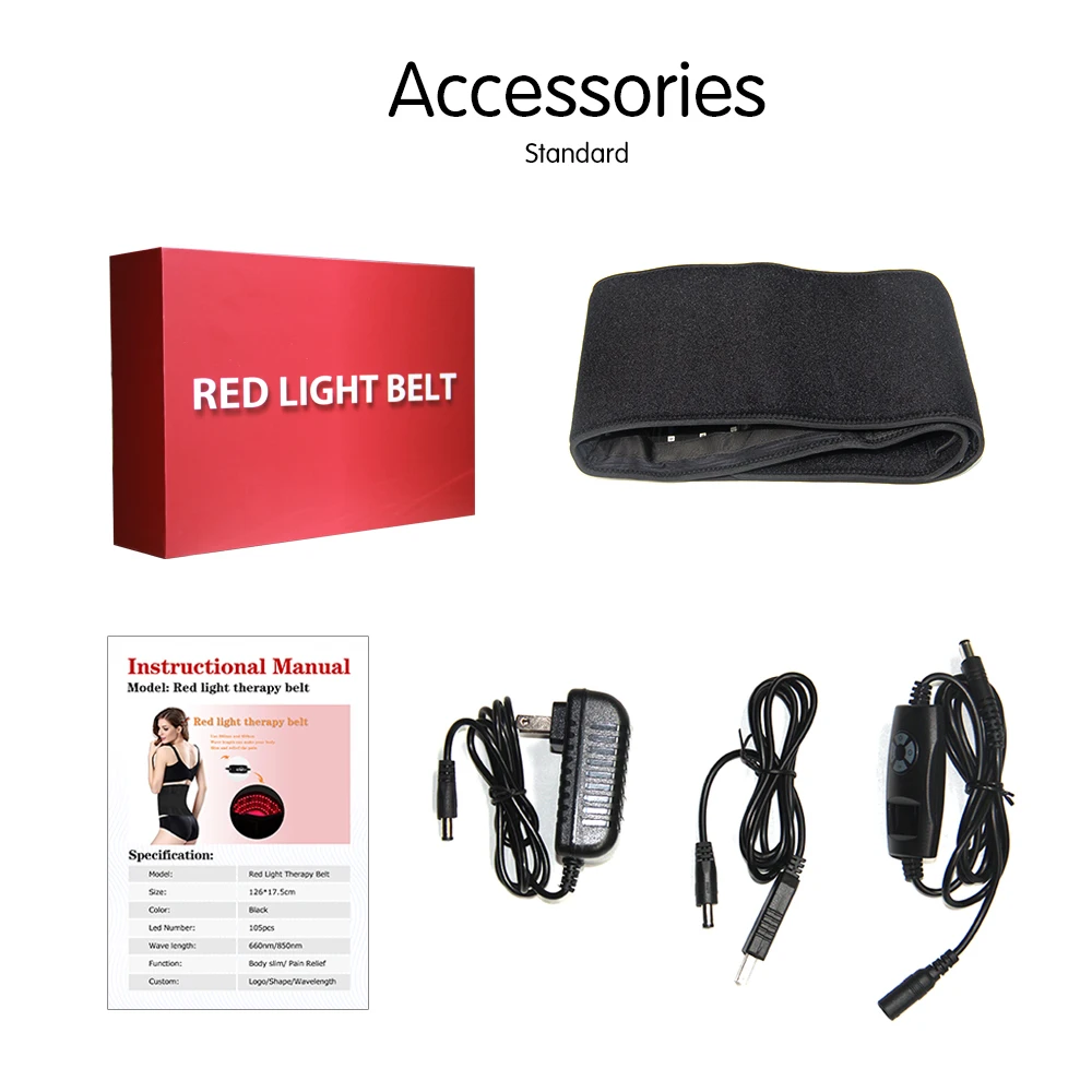 2021 Hot Sale 660nm 850nm LED Belt Red Light Therapy Weight Loss Infrared Red Light Body Pad Wrap Belt for Pain Relief